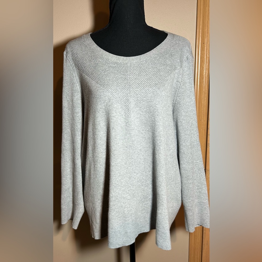 Talbots Women’s Light Gray Pullover Sweater in 2X